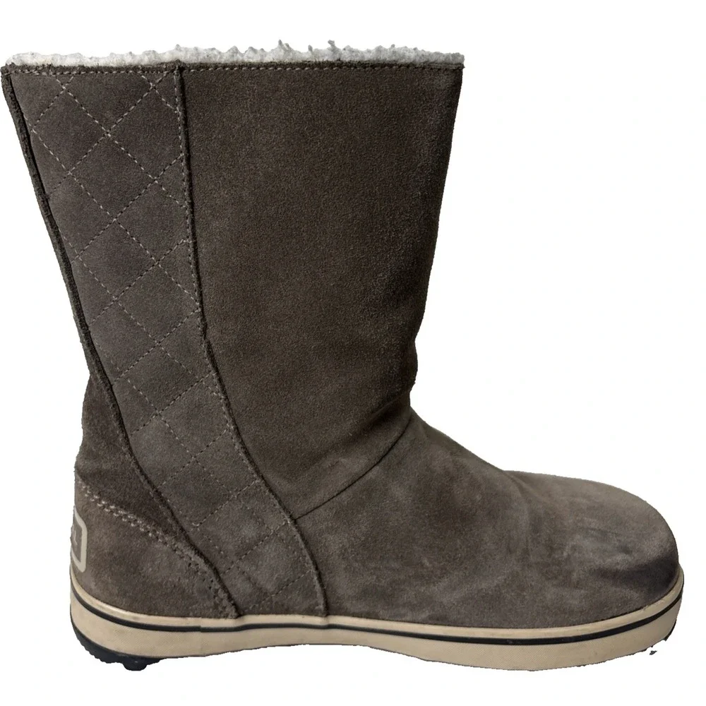 Sorel Glacy Waterproof Snow‎ Boots Suede Leather 6M Taupe